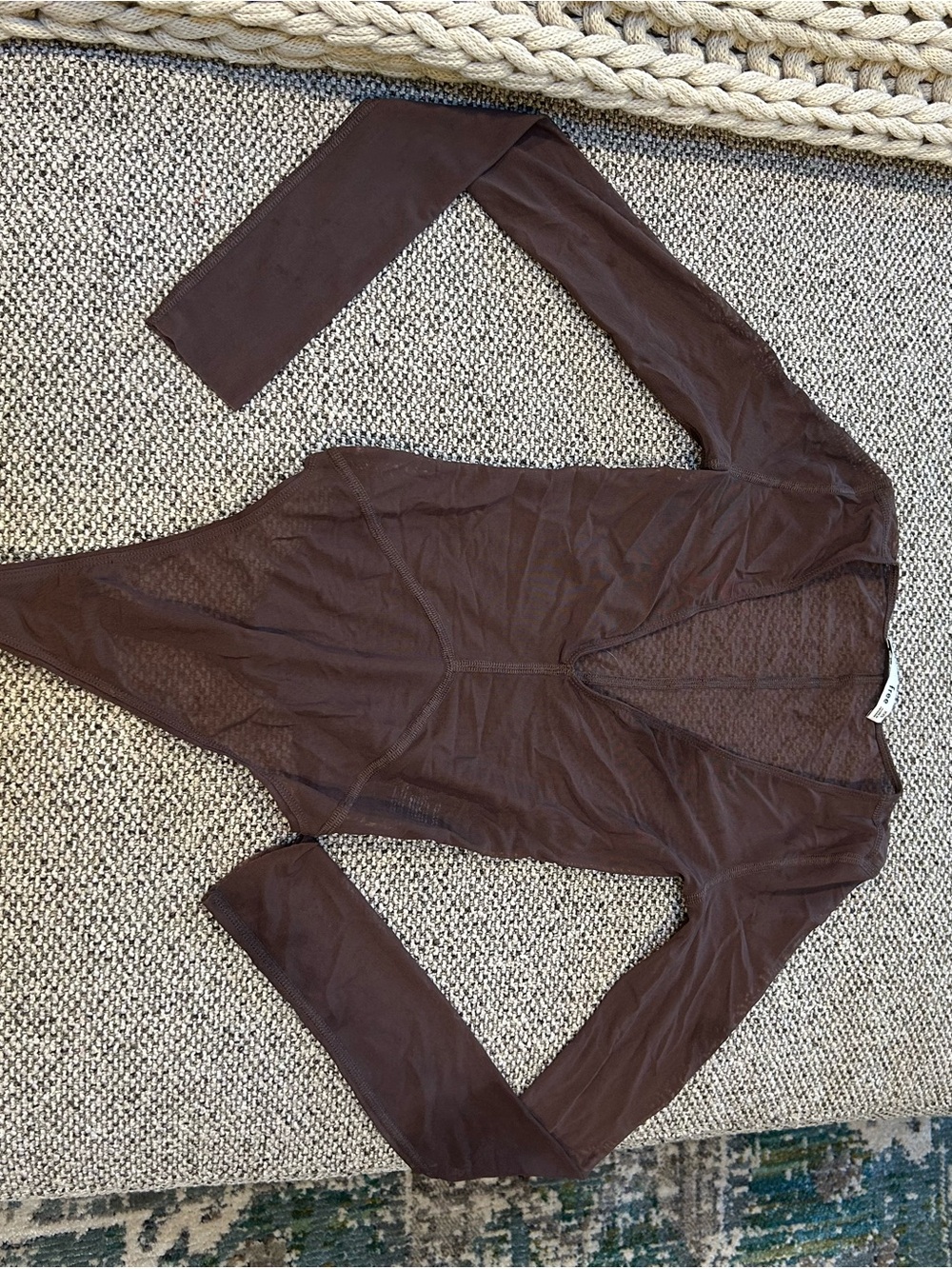 Wilfred Brown Long Sleeve Mesh Bodysuit